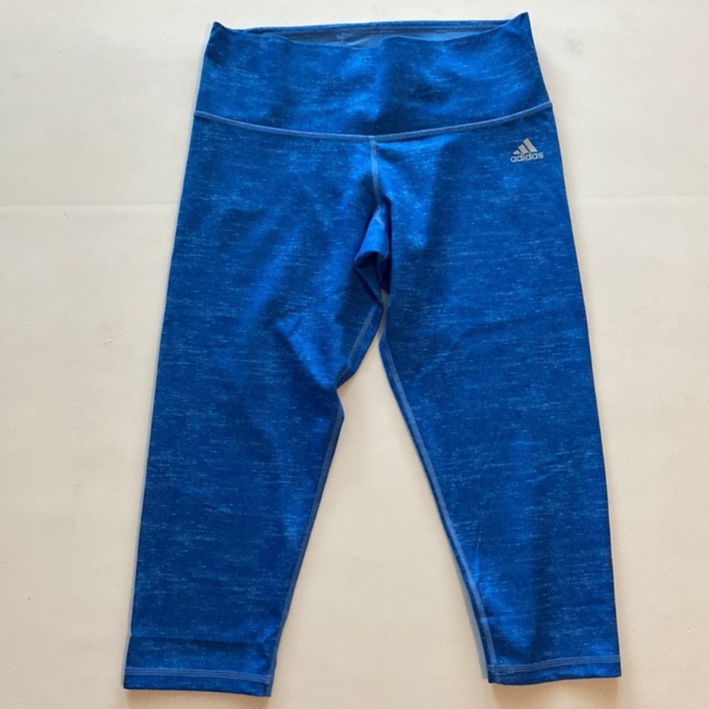 Adidas Blue Workout Exercise Pants Leggings Size Medium